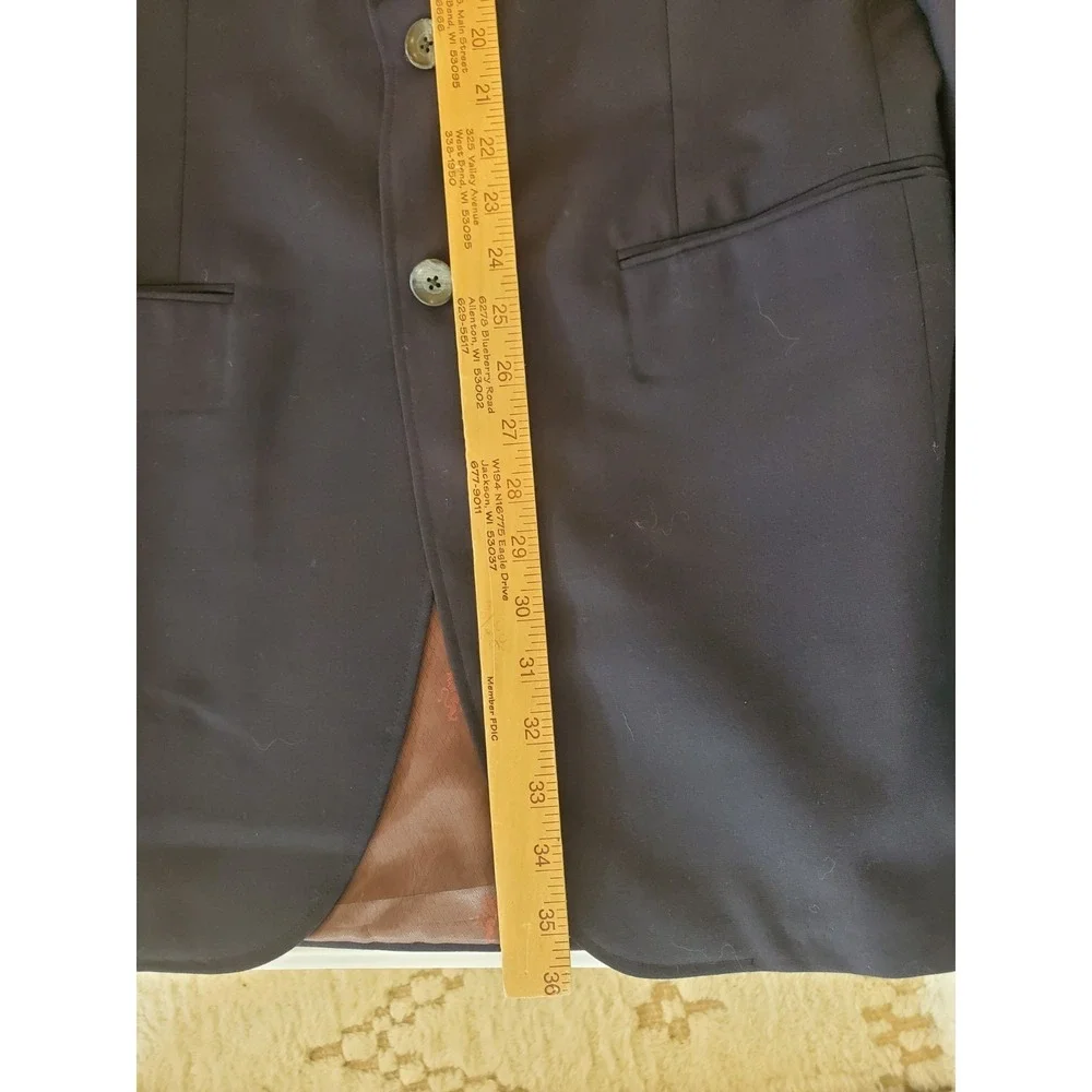 VTG 1985 Richard Bennett Tailored To Measure Wool Blazer Mens Navy Made In USA